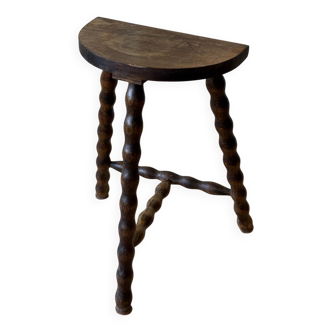 Turned wooden tripod stool 1950