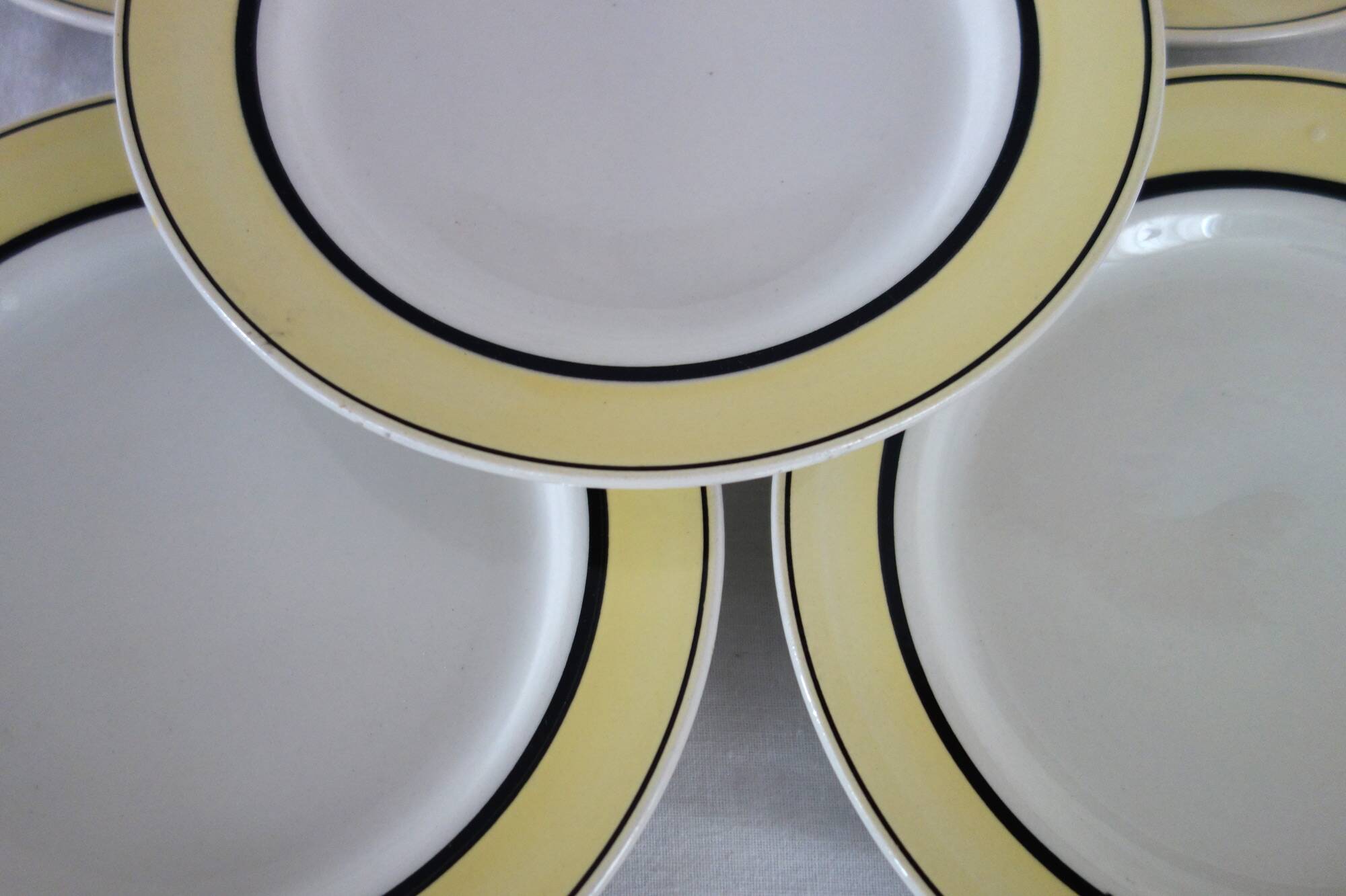 6 vintage Badonviller earthenware dessert plates