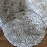 Fauteuil moumoute beige