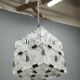 1970s Czech Geometric Pressed Glass and Chrome Cube Pendant Light