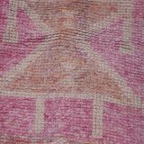 Vintage Turkish rug from Oushak, handwoven 85x266 cm