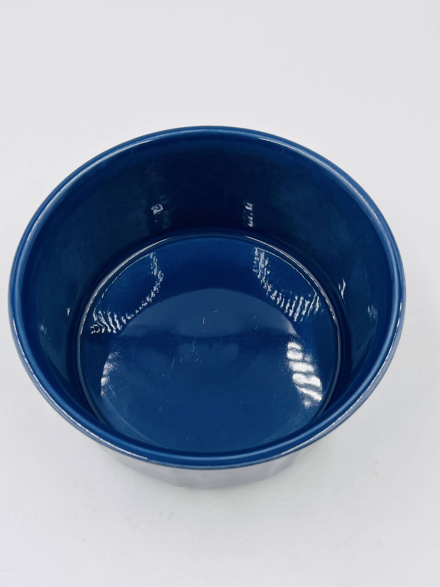 Vintage blue glazed ceramic gratin dish from the 1970s.