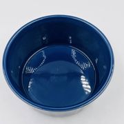 Vintage blue glazed ceramic gratin dish from the 1970s.