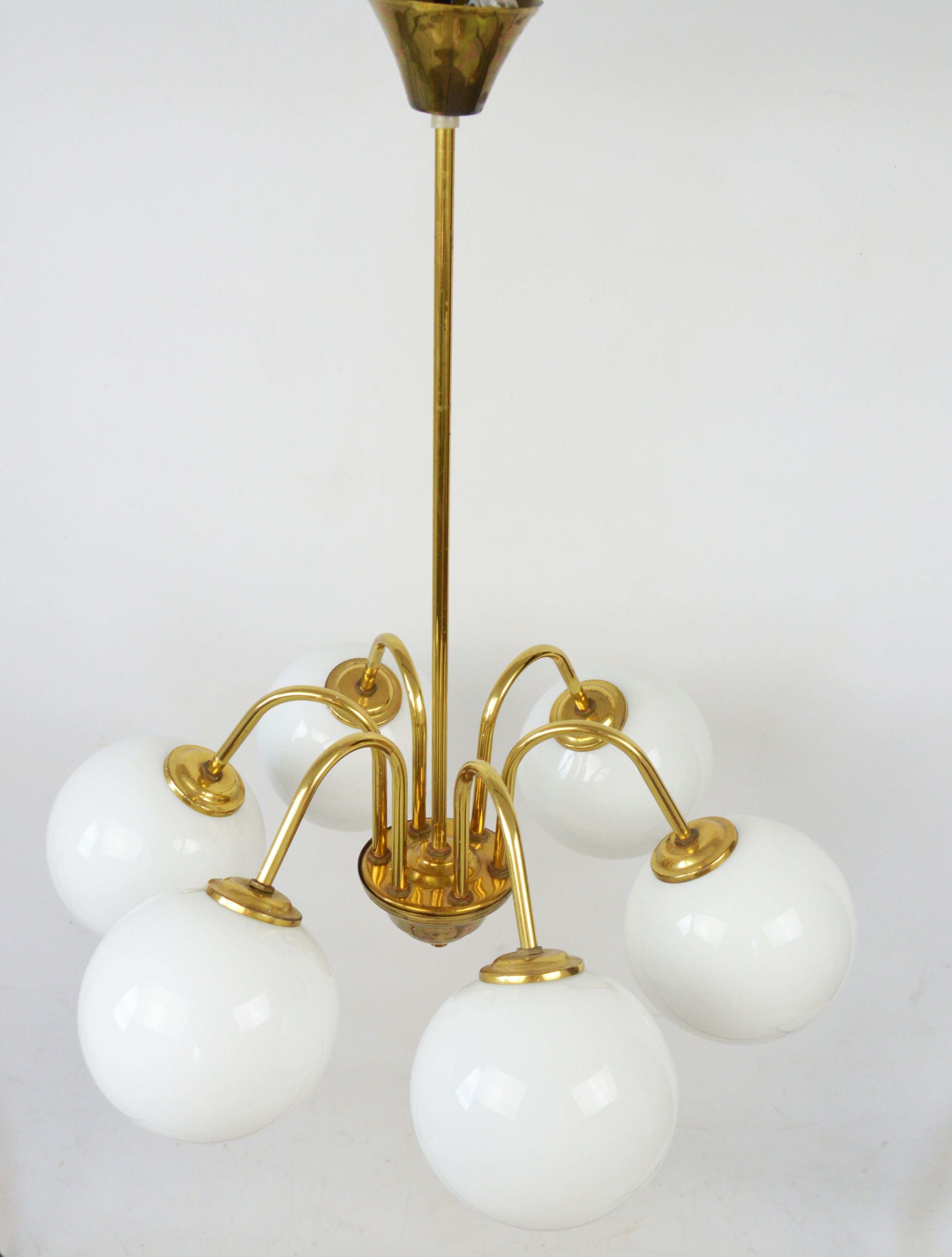 Six-arm chandelier, Poland, 1980s