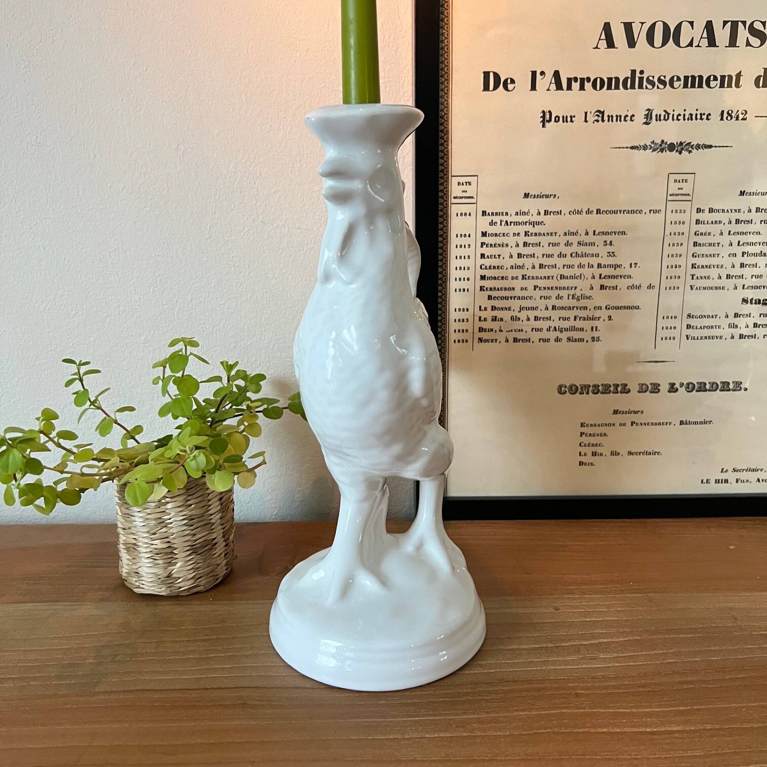 Earthenware candle holder “Rooster”