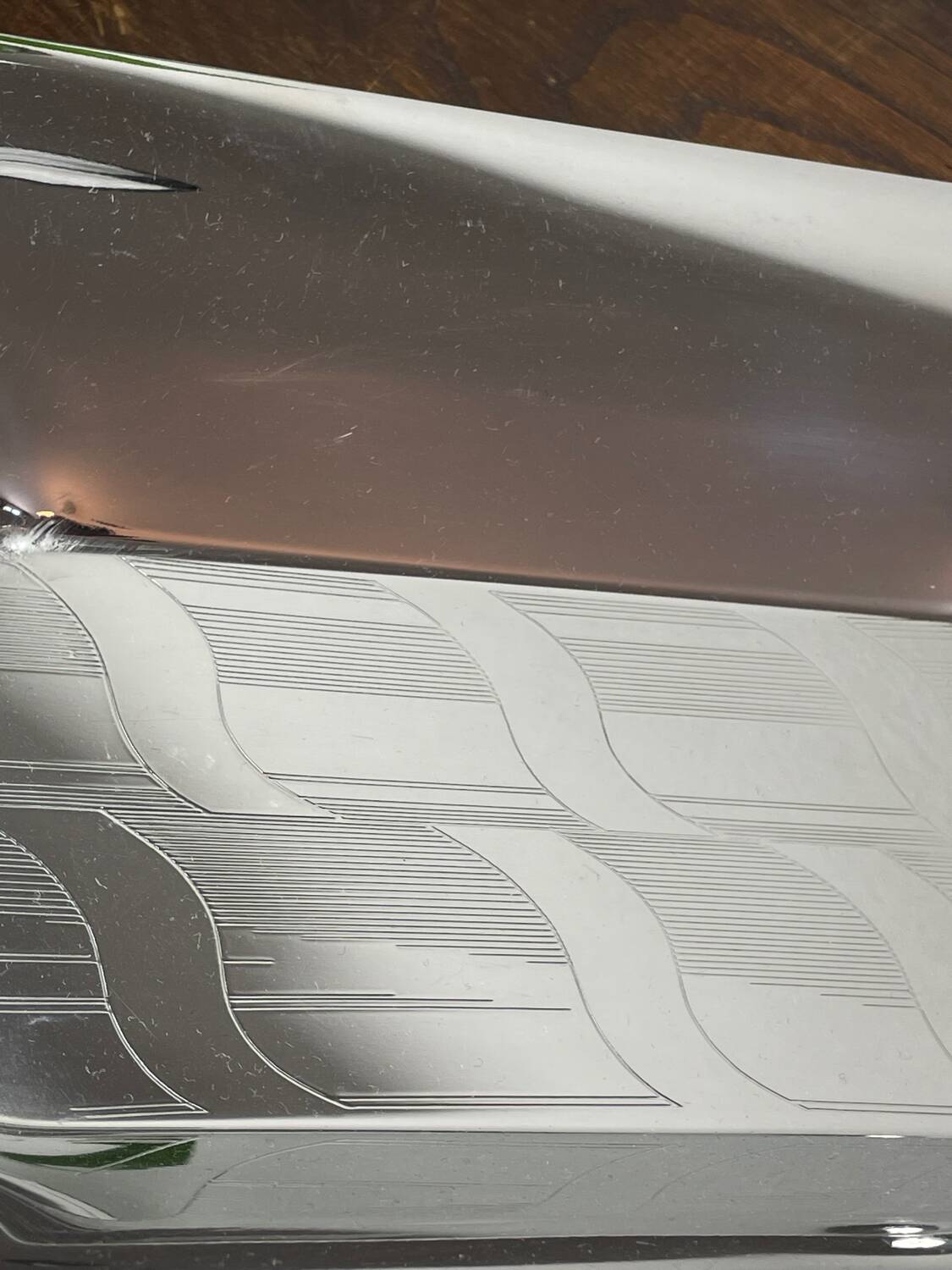 Silver and gold metal serving tray