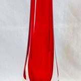 Vintage Whitefriars 20cm Geoffrey Baxter Ruby Red Glass Teardrop Vase