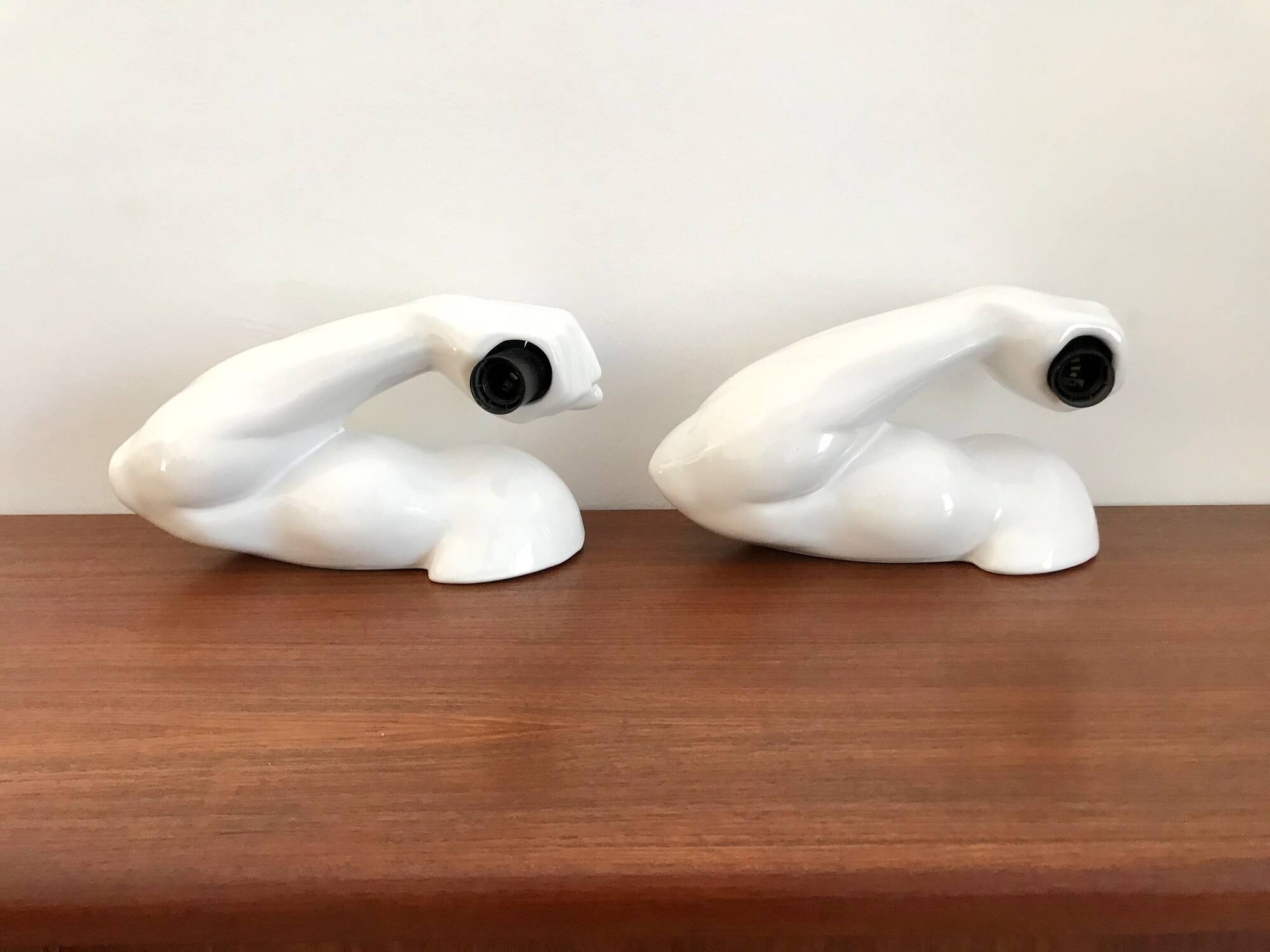 Vintage ceramic wall lamp by JC Peiré 80s