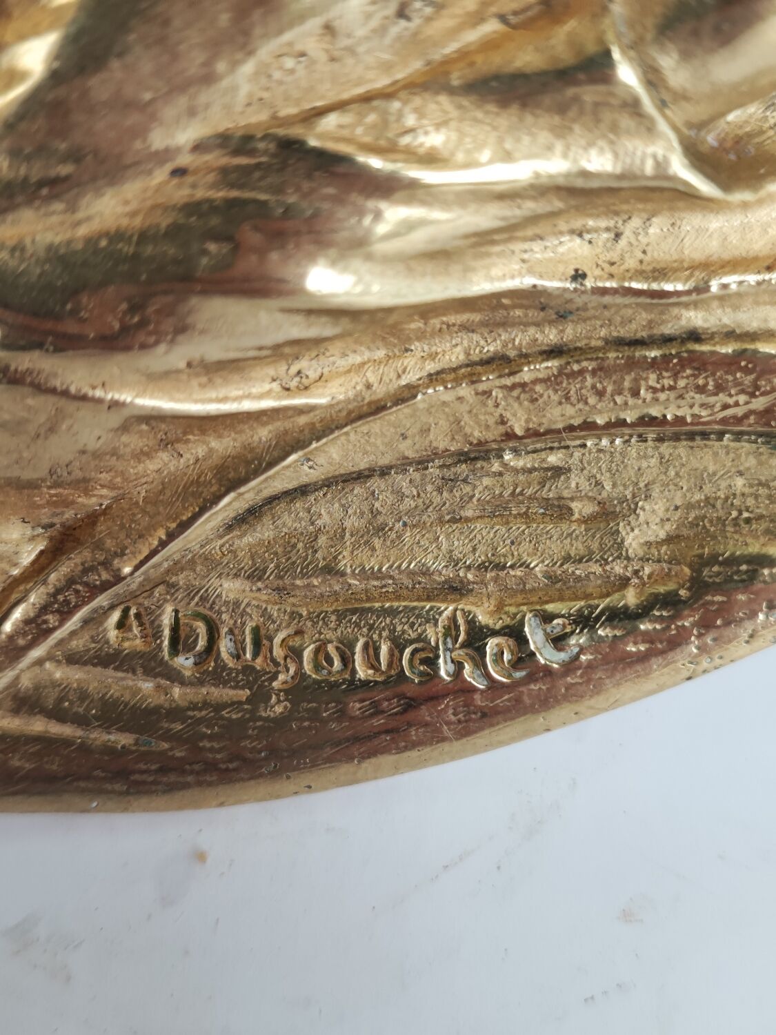 Art nouveau bronze vide-poches dish by Pierre Léon Dusouchet