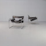 Paire de fauteuils "wassily" B3 de Marcel Breuer pour Gavina