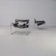 Marcel Breuer “wassily’ B3 chairs black leather for Gavina set/2