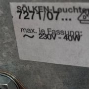 Mid-century ceiling light, brass by Solken Leuchten, 7 lamps.