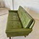 Vintage Danish mid-century Svend Skipper 3 person sofa in olive green leather 1965