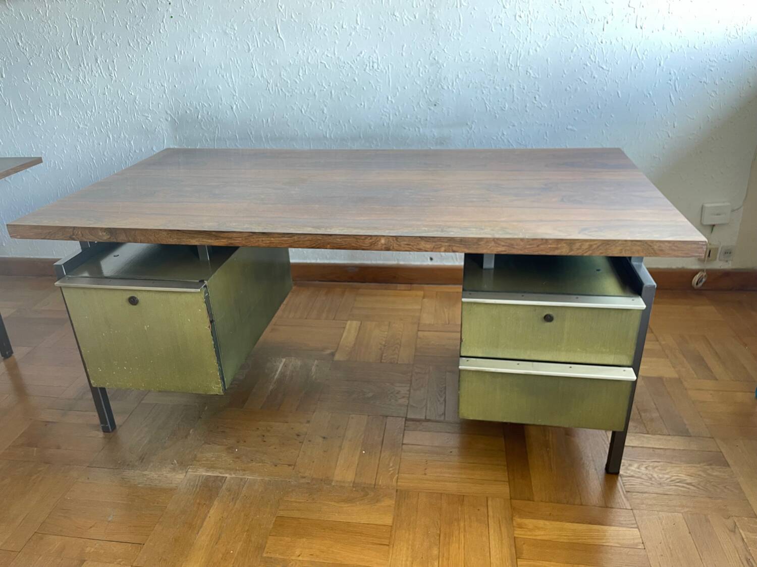 Bureau en palissandre et metal