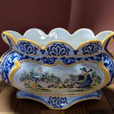 Henriot Quimper: large painted faience planter