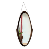 Italian solid teak mirror, 1960