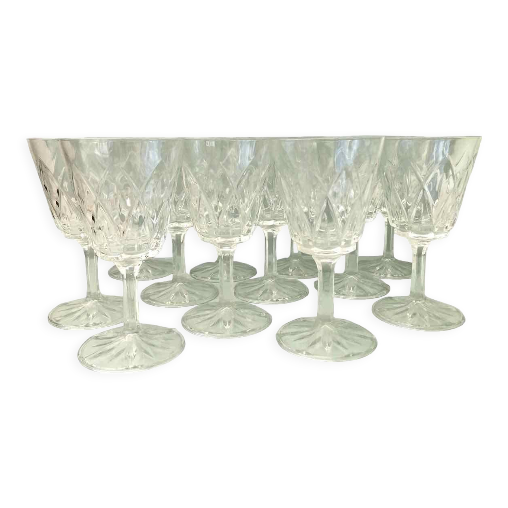 Set of 11 vintage wine glasses