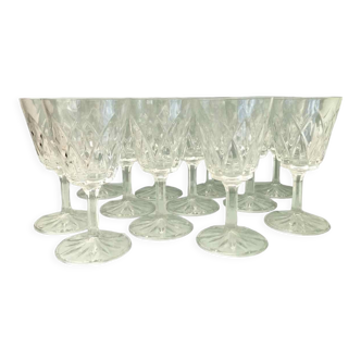 Set of 11 vintage wine glasses