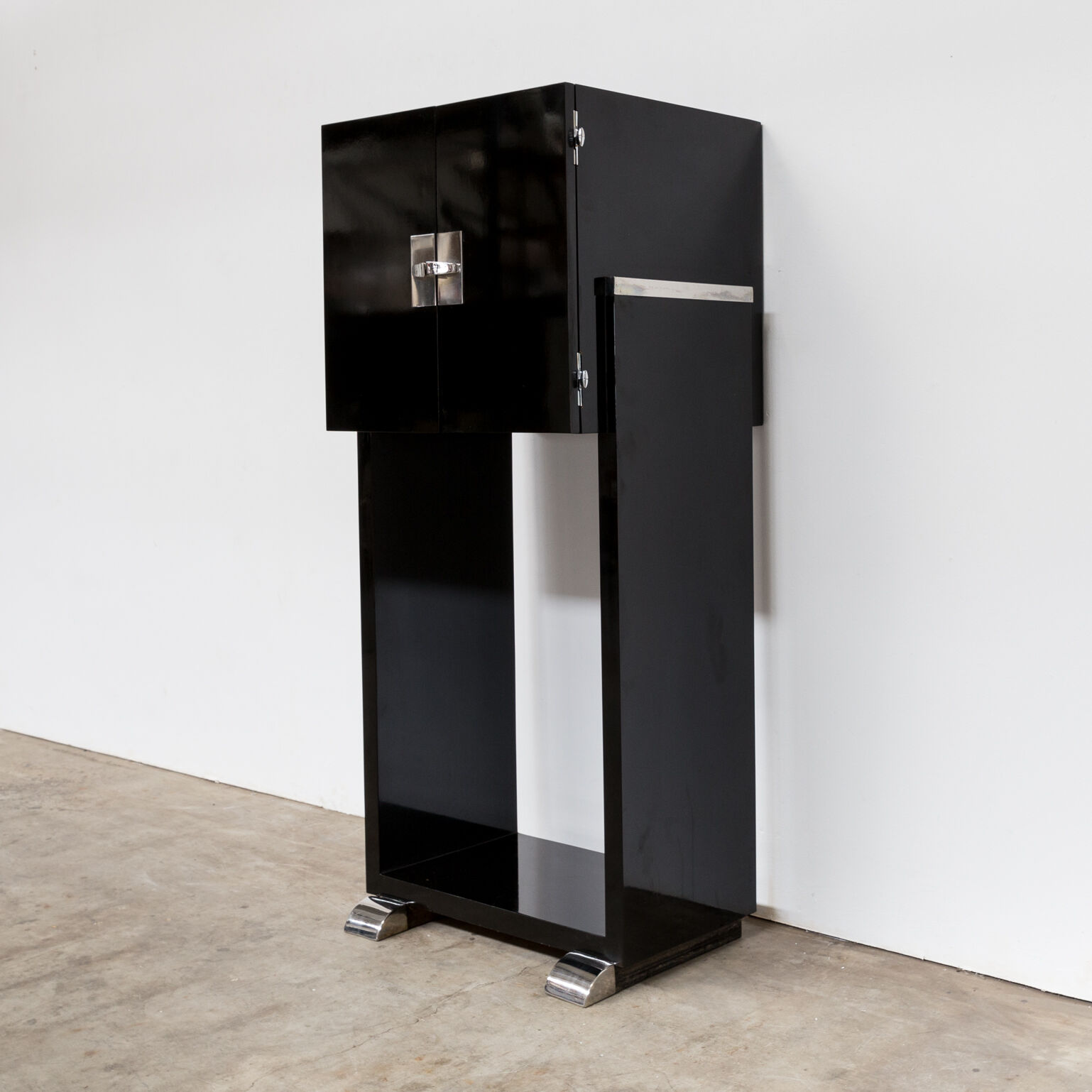 60s Piano lacquered cabinet art deco style