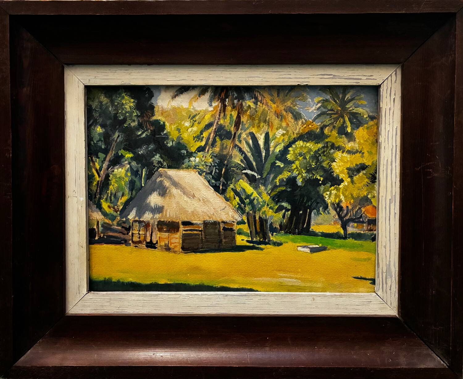 Exotic landscape painting of Tahiti from the 1940s to 1960s.