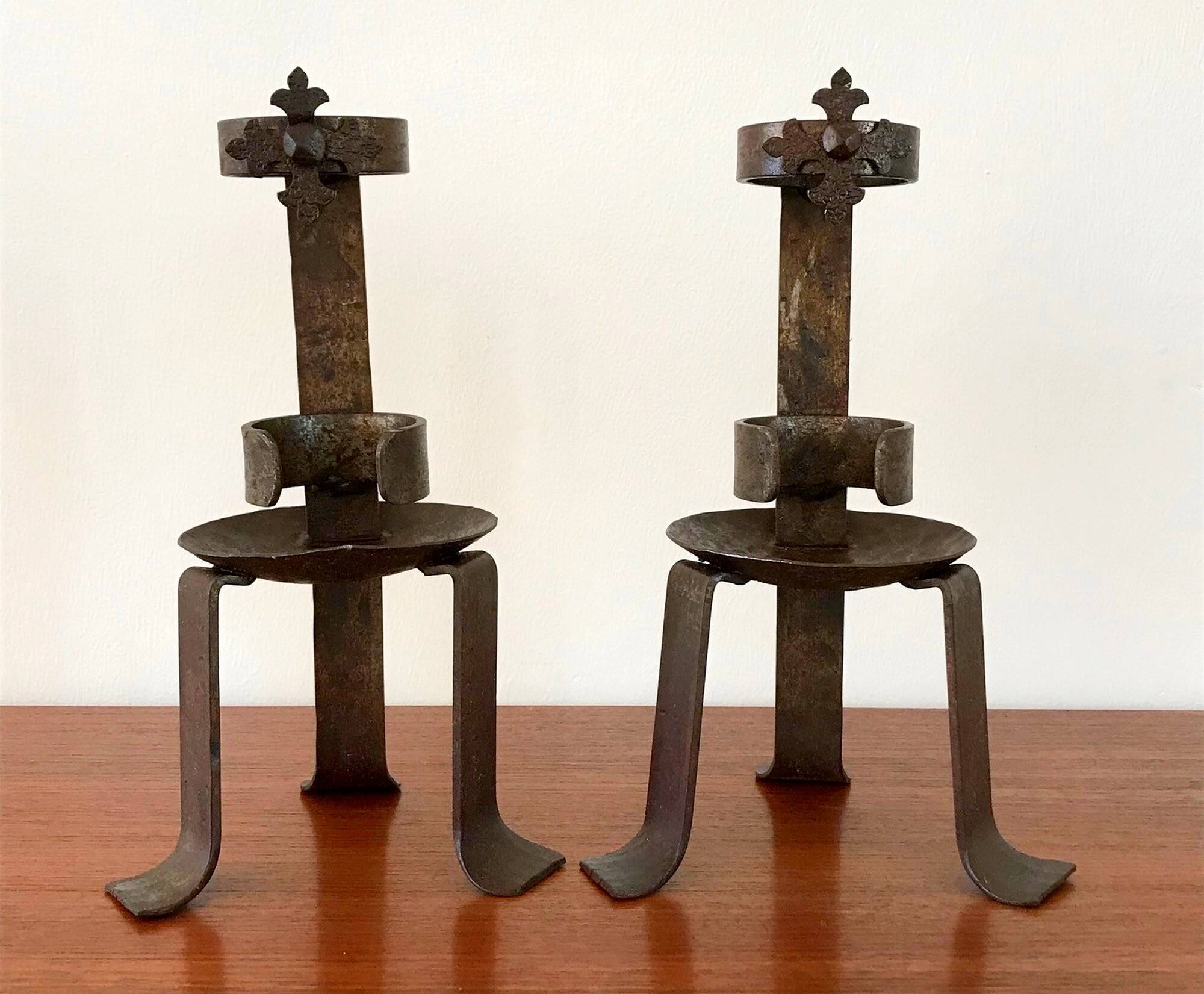 Vintage wrought iron candle holders from the 70s