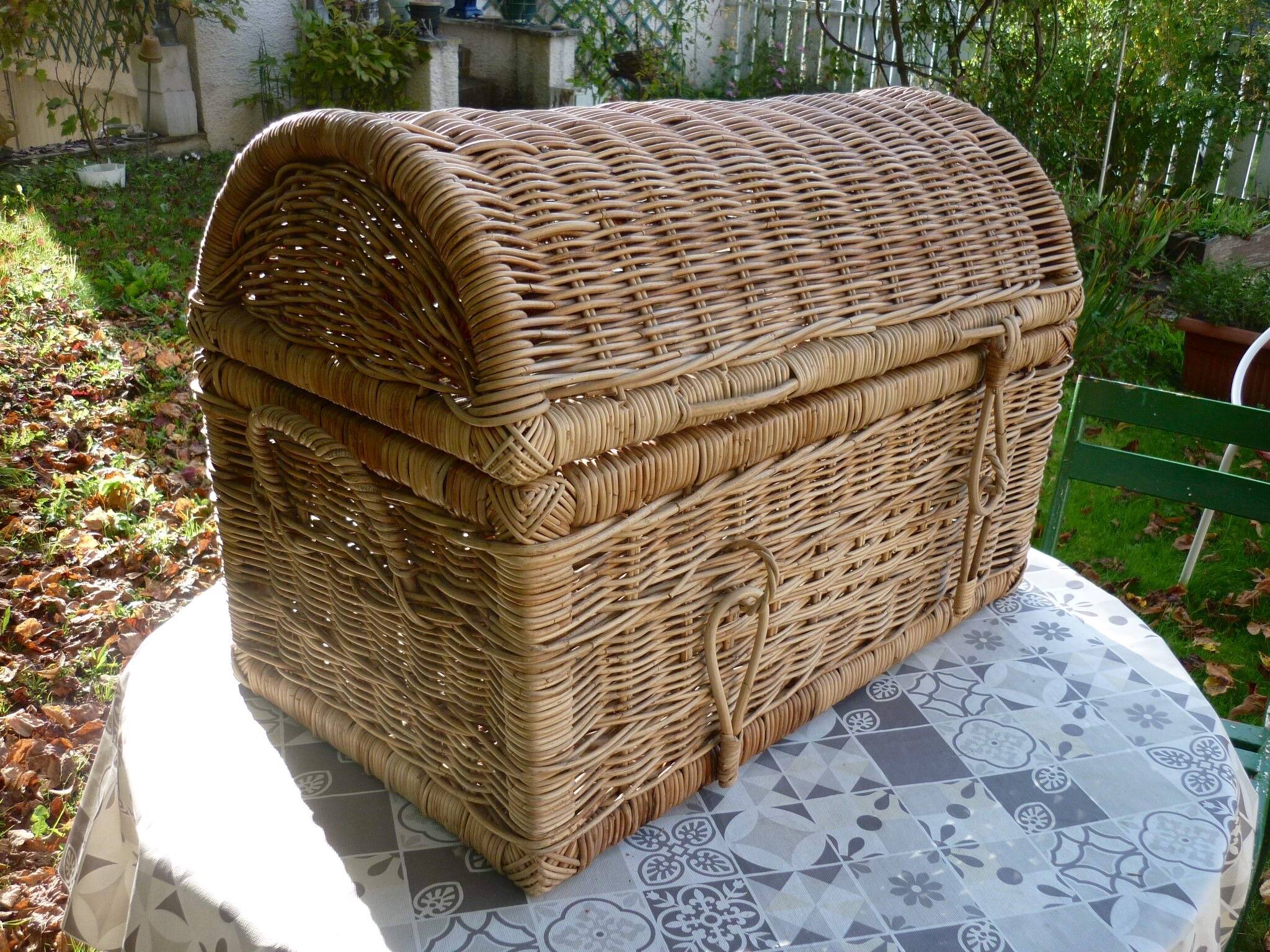 Vintage rattan trunk
