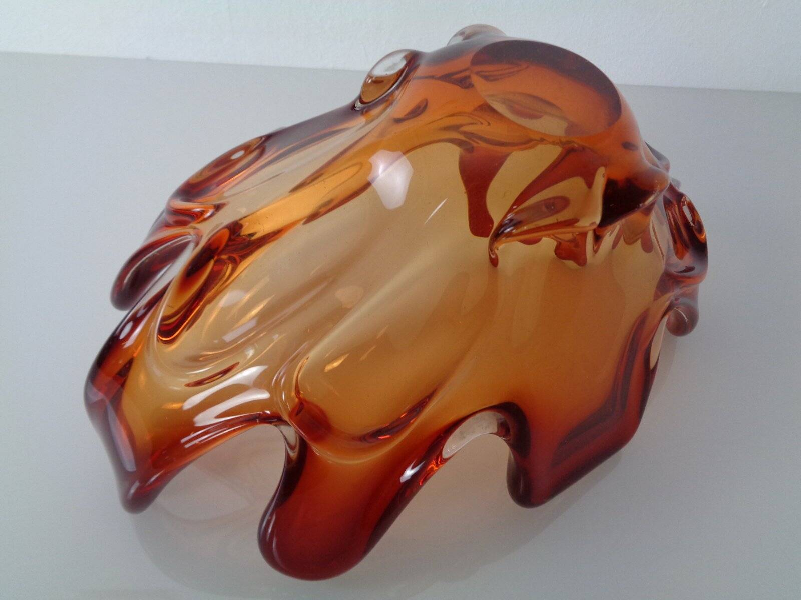 Sommerso Murano Glass Bowl, Italy, 1960s