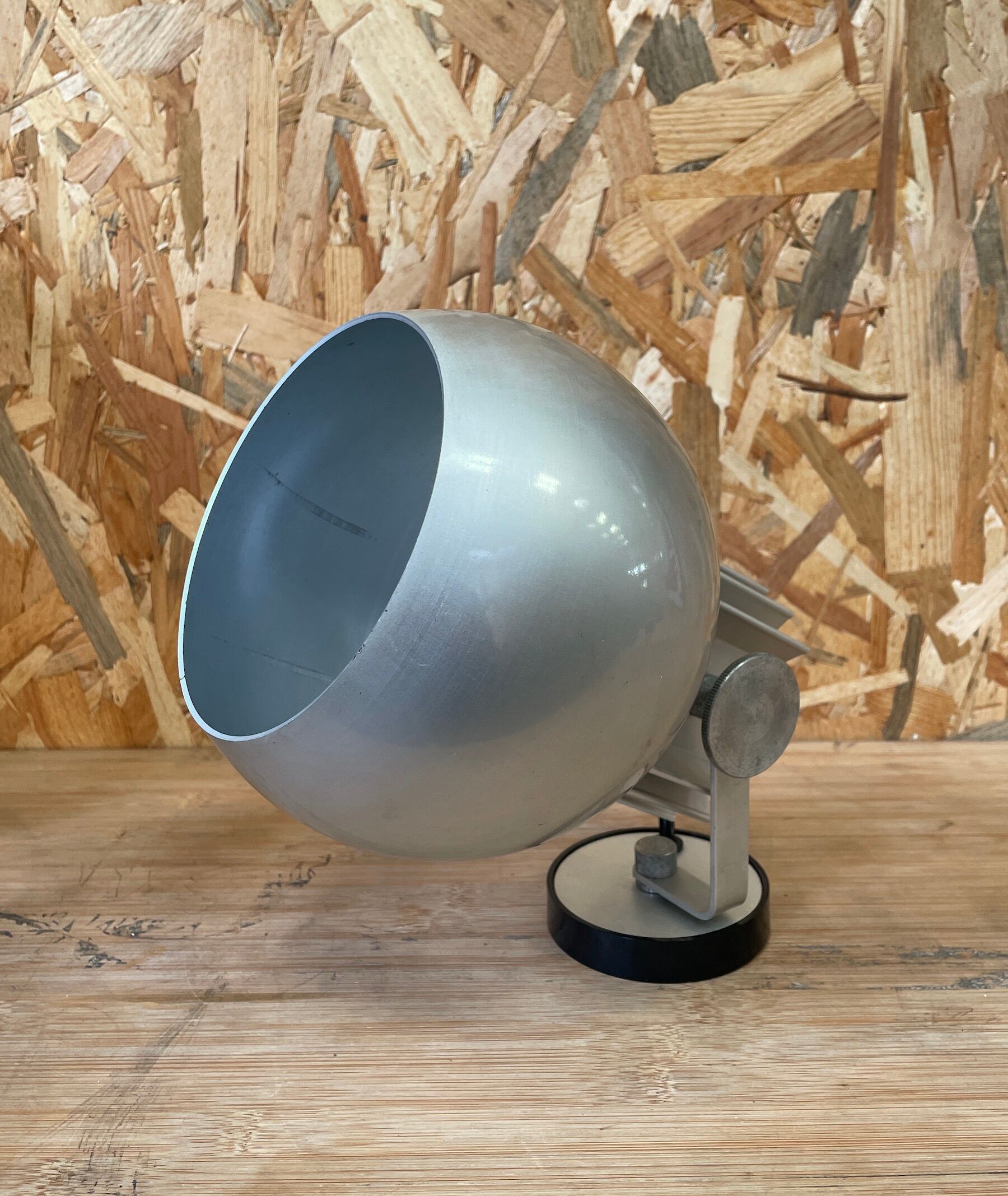 Brushed steel wall lamp from the 1970s - space age style