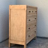 Parisian art deco chest of drawers raw wood