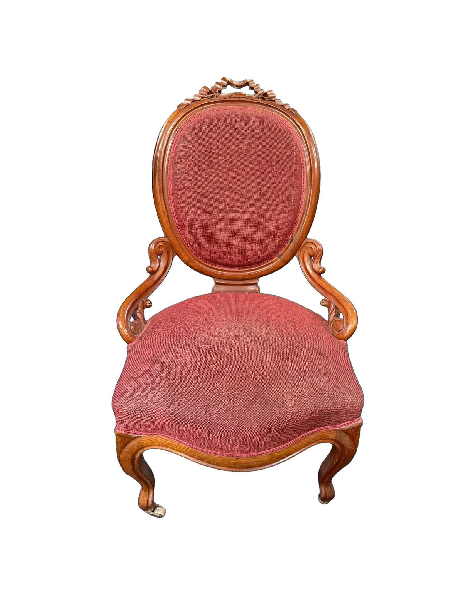 Paire de fauteuils à dossier médaillon ovale de style Napoléon III