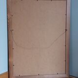 Painting on amate from Mexico, birds and flowers, framed