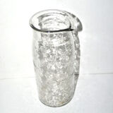 Vintage water pitcher in hammered moulded glass 25cm