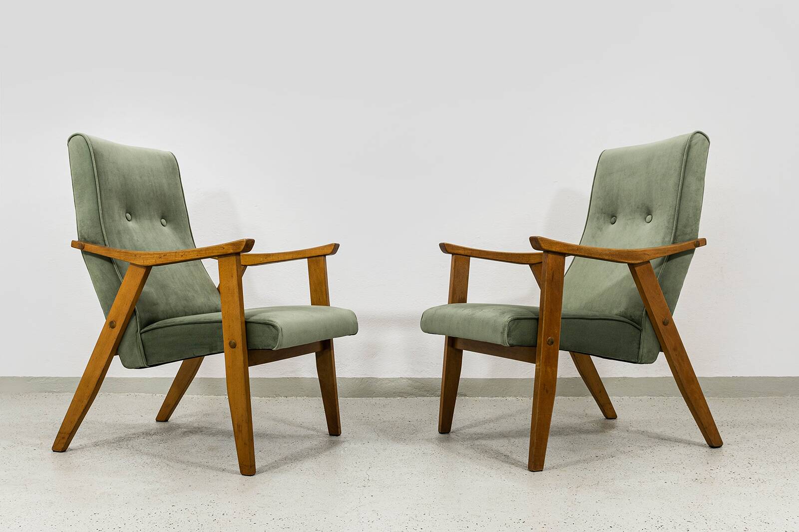 Mid Century Armchairs By Edmund Homa Gfm 18, Poland, 1960s, Set Of 2