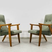 Mid-Century armchairs by Edmund Homa Gfm 18, Poland, 1960s, set of 2