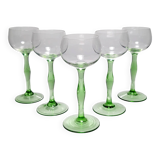 5x Art Nouveau wine glasses handmade - Peter Behrens Style 1900