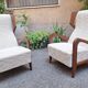 Armchairs Wooden Ears Model in White Boucle by Gio Ponti for Manifattura Artigianale Italiana, 1990s, Set of 2