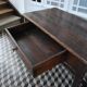 Table de ferme bois foncé