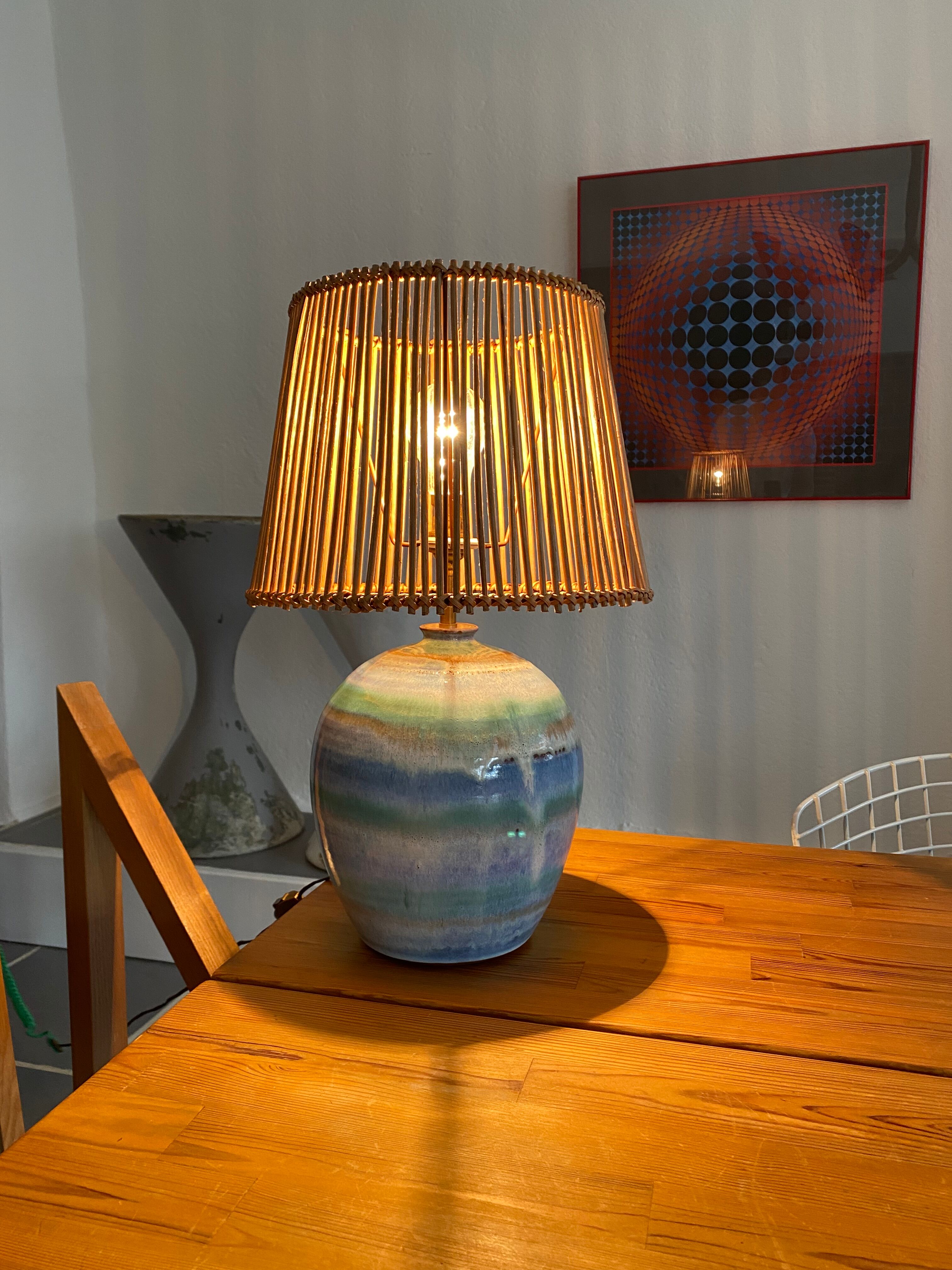 Ceramic lamp signed vintage