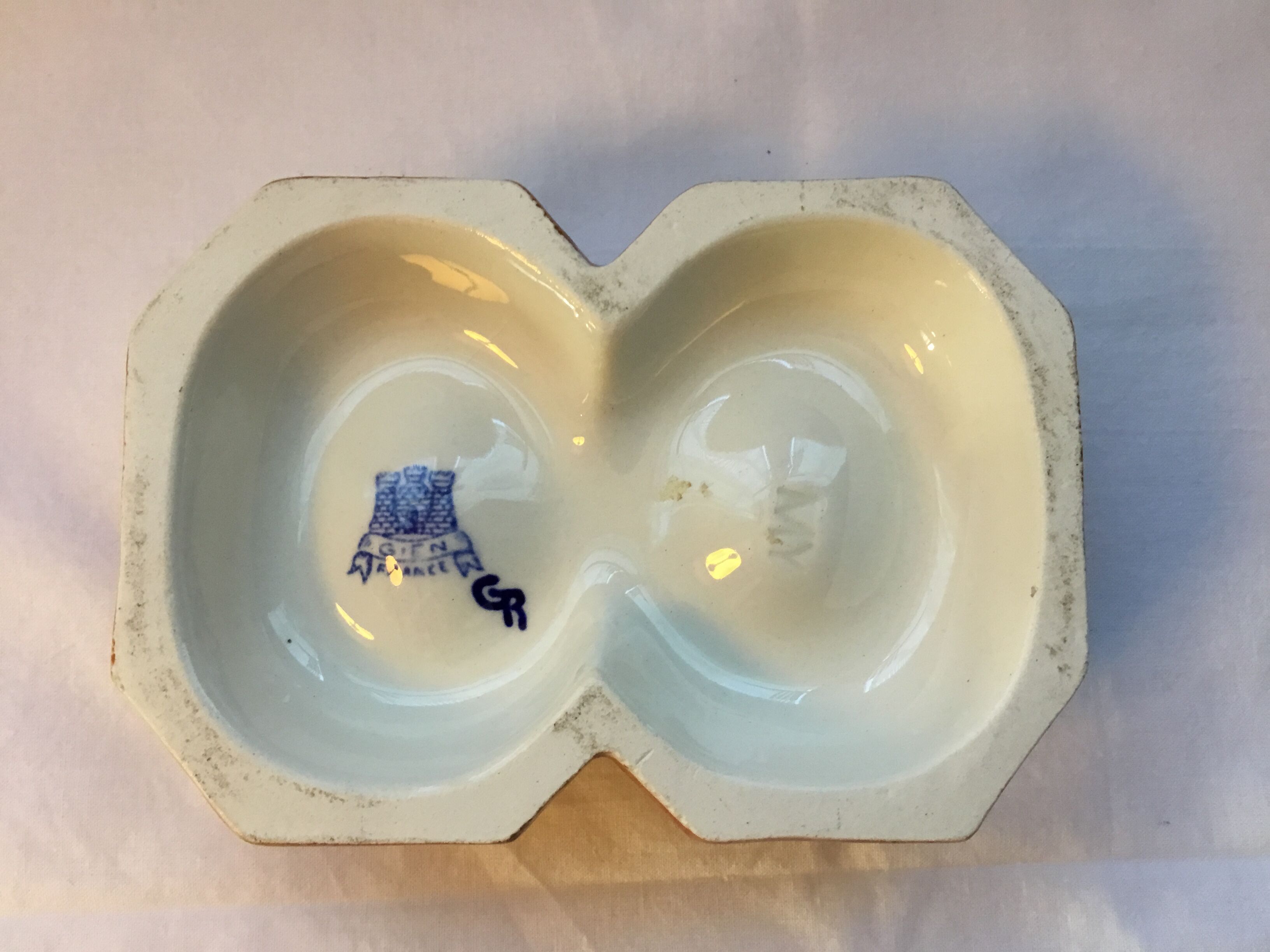 Gien earthenware salt pot decor Peony