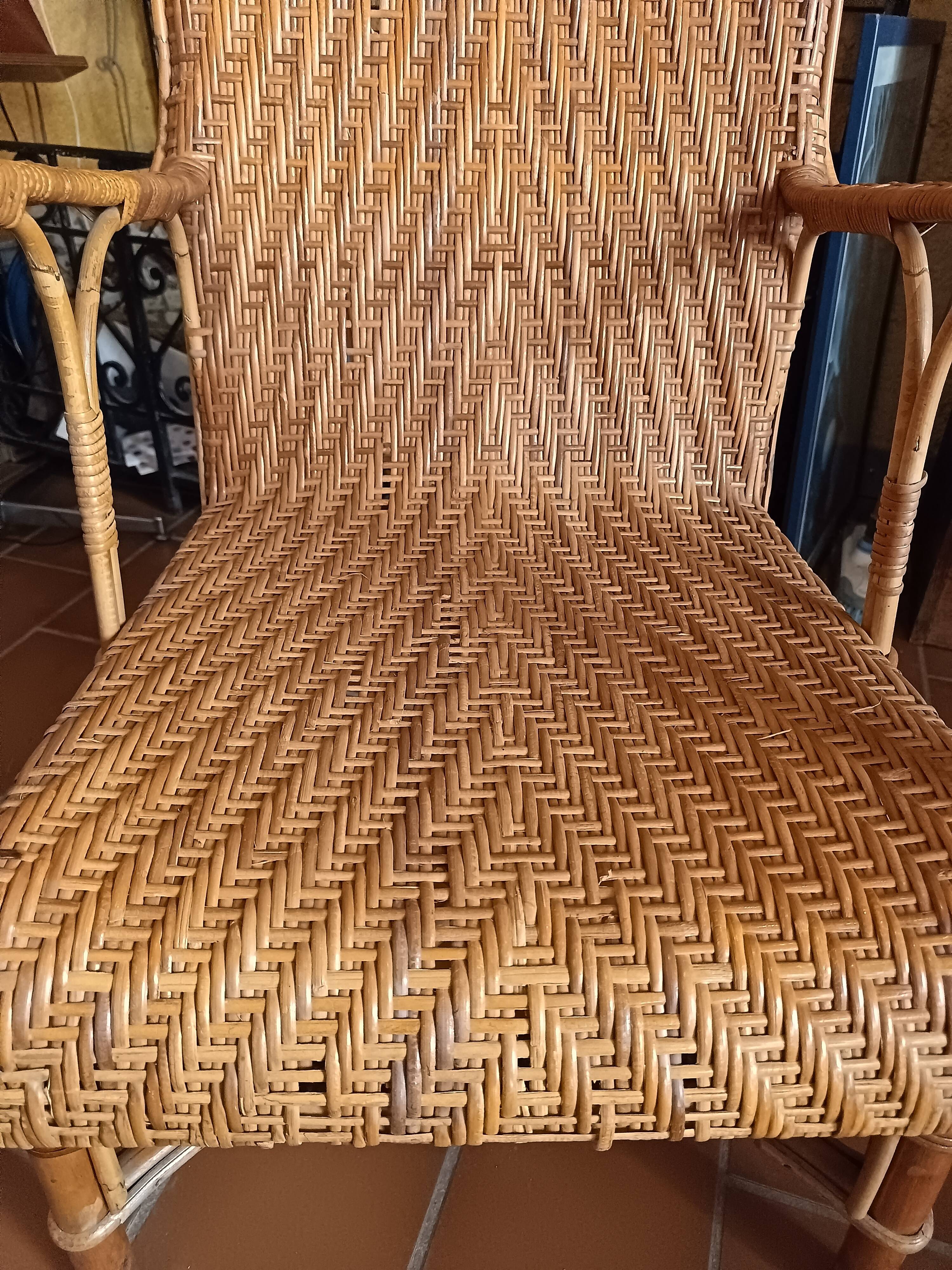 Vintage rattan armchair