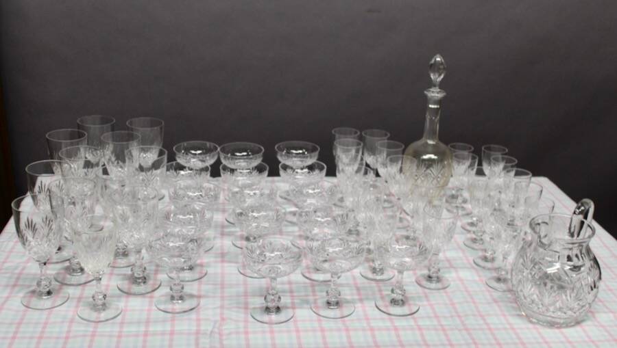 Crystal glass service Saint Louis Model MASSENET 54 pieces