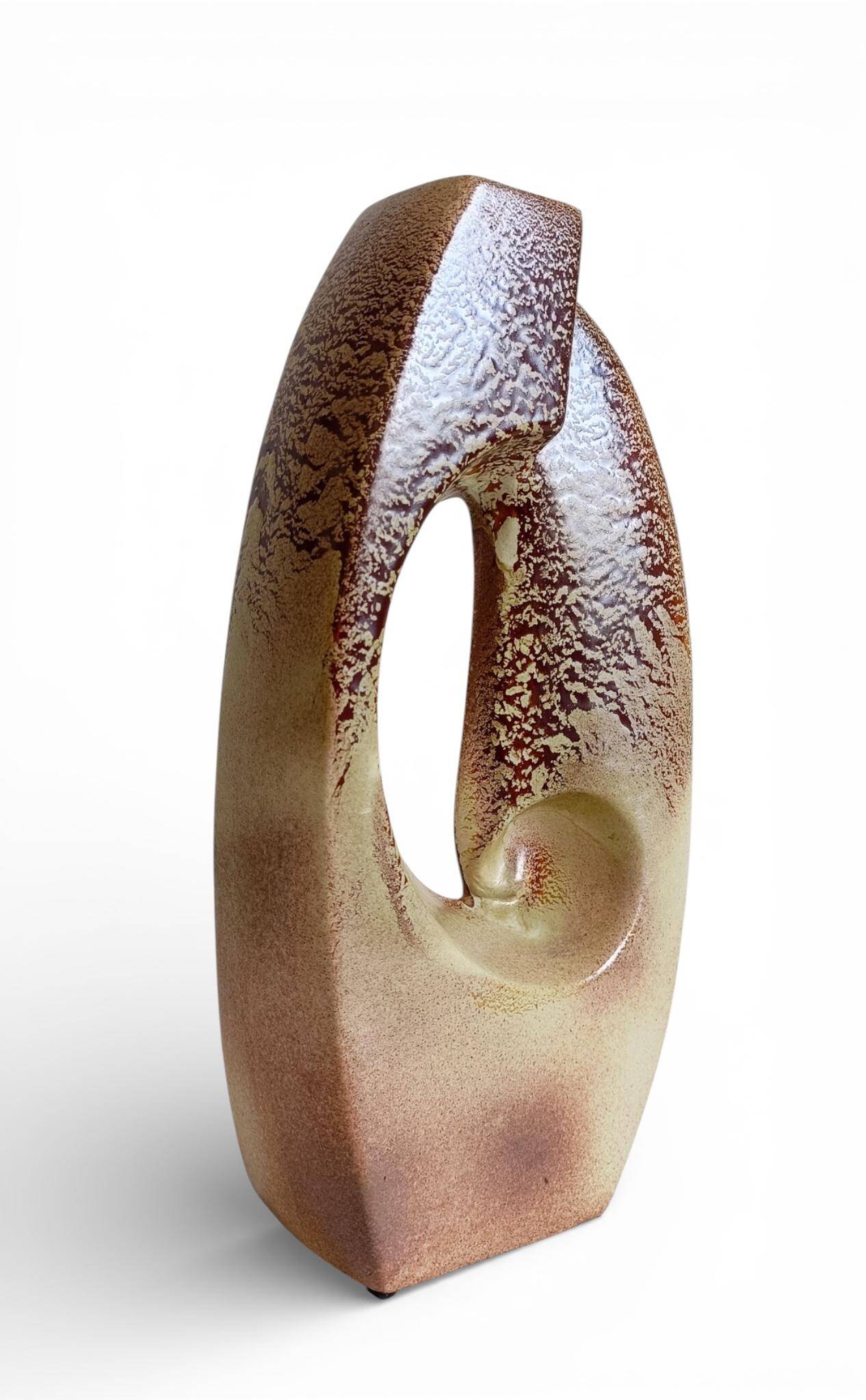 Midcentury Ceramic Vase Sculpture by Roberto Rigon for Bertoncello, Italy, 1960s