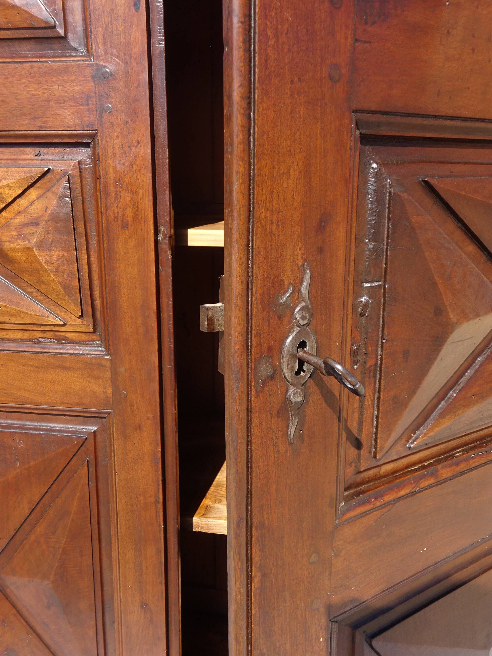 Antique Louis XIII wardrobe, diamond points