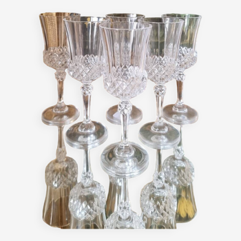 6 stemmed glasses, Cristal d'Arques, Valencay model