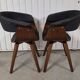 Paire de fauteuils vintage en bois et tissu anthracite