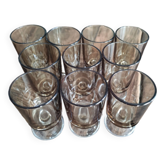 Lot de 10 verres à vin liqueur vintages Luminarc modèle Suède fumé