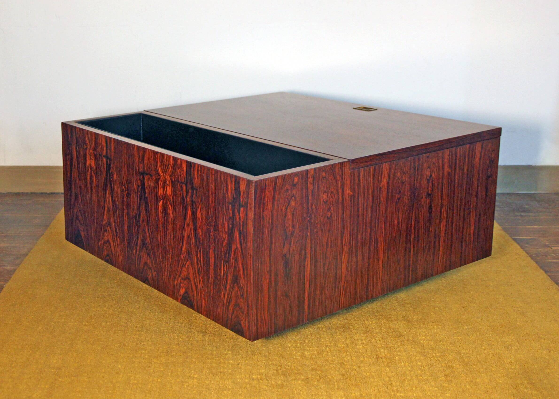 Vintage Scandinavian rosewood bar/planter coffee table