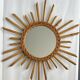 Miroir soleil en rotin