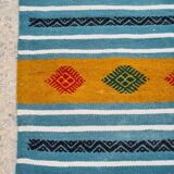 Traditional blue carpet with Berber motifs 200x115cm