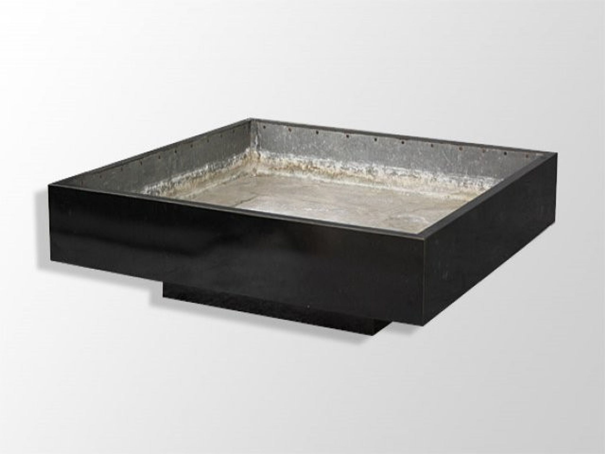 Jardinière en bois laqué noir design 1970